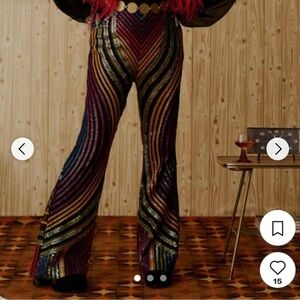 Multicolor Sequin Flared Pants - Women